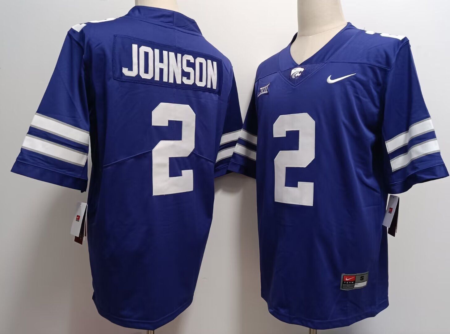 2024 NCAA Men Kansas State Wildcats #2 Johnson blue  Nike jersey->ncaa teams->NCAA Jersey
